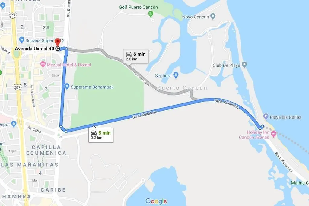 Alojate A 5 Min De La Playa Y Del Centro De Cancún Apartament