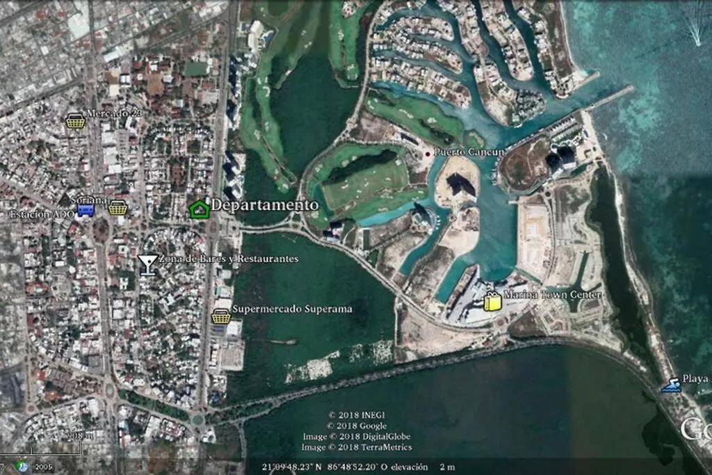 Alojate A 5 Min De La Playa Y Del Centro De Cancún 0*,  Meksyk